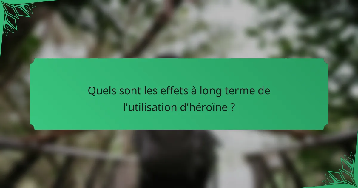 Quels sont les effets à long terme de l'utilisation d'héroïne ?